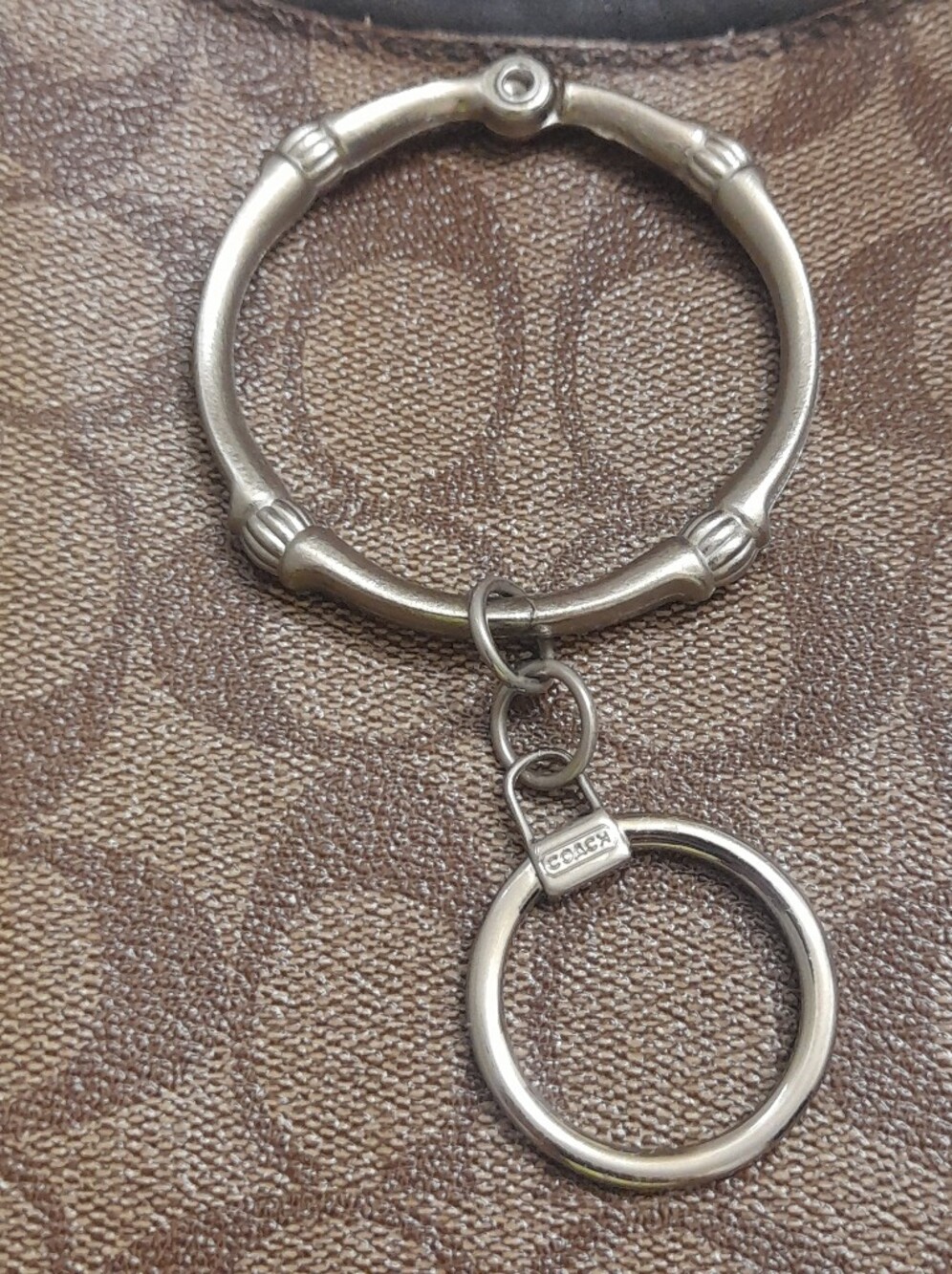 Coach Silver Key Ring Pendant Bag Charm Key chain